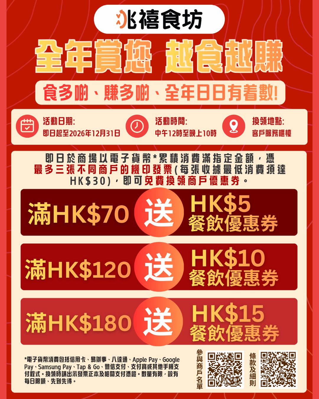 【兆禧食坊  消費賞不停】